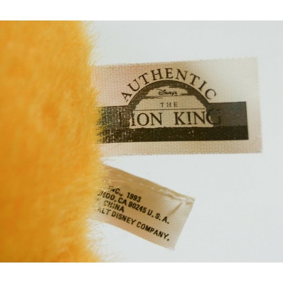 Disney Vintage 1993 The Lion King Simba NO SOUND 12" Plush Puppet Stuffed Animal - Picture 7 of 8